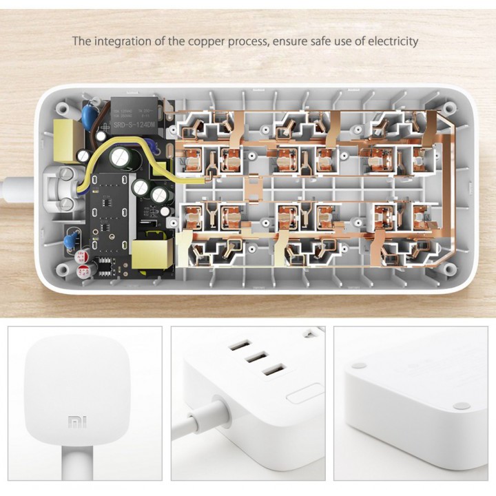Original XIAOMI Mi Smart Power Strip 6 Socket 3 USB Port