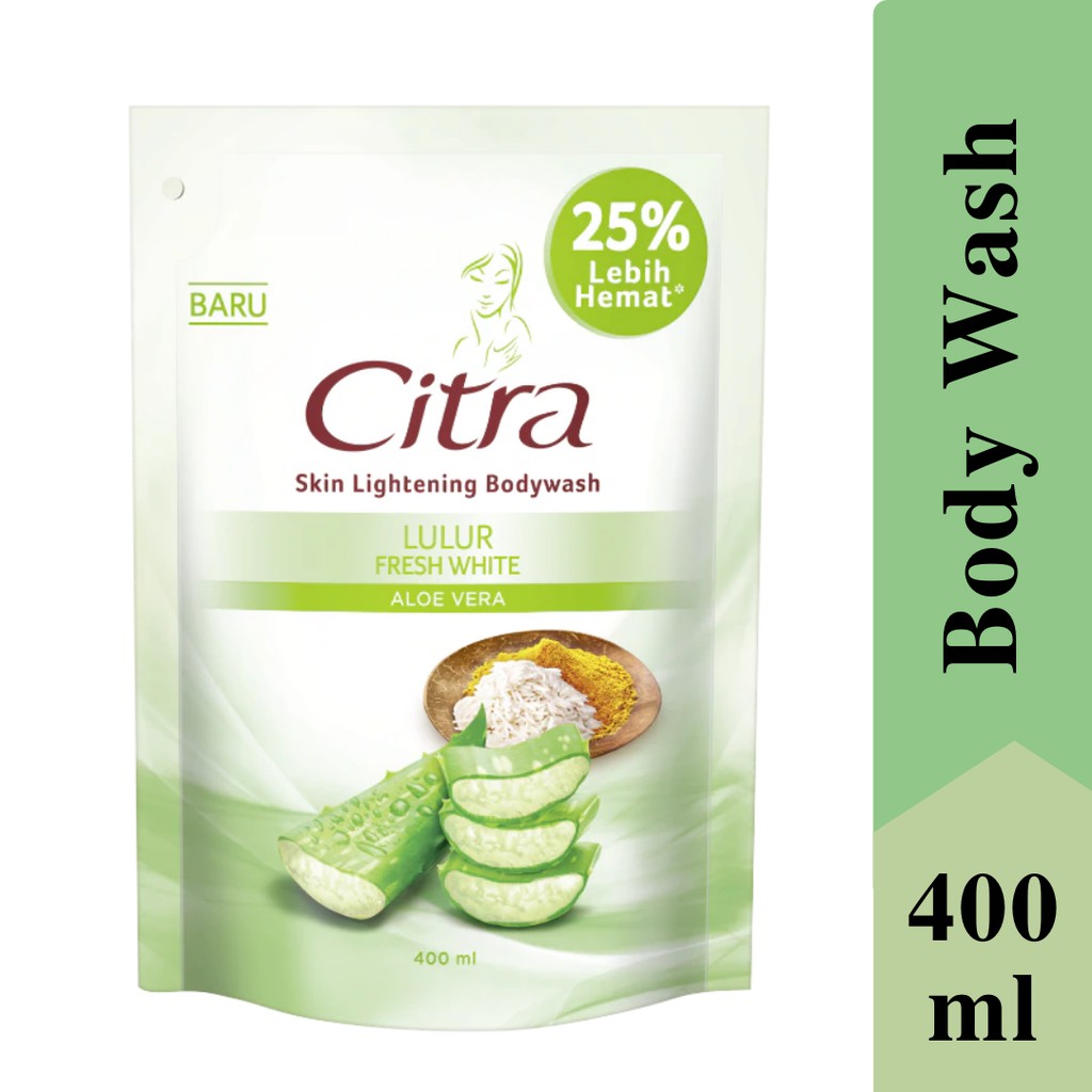 Citra Lulur Fresh White Aloe Vera Body Wash Refill 400 ml