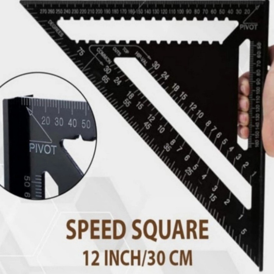 

PREMIUM SOLID ALUMUNIUM Speed square 12 inch 30cm penggaris segitiga