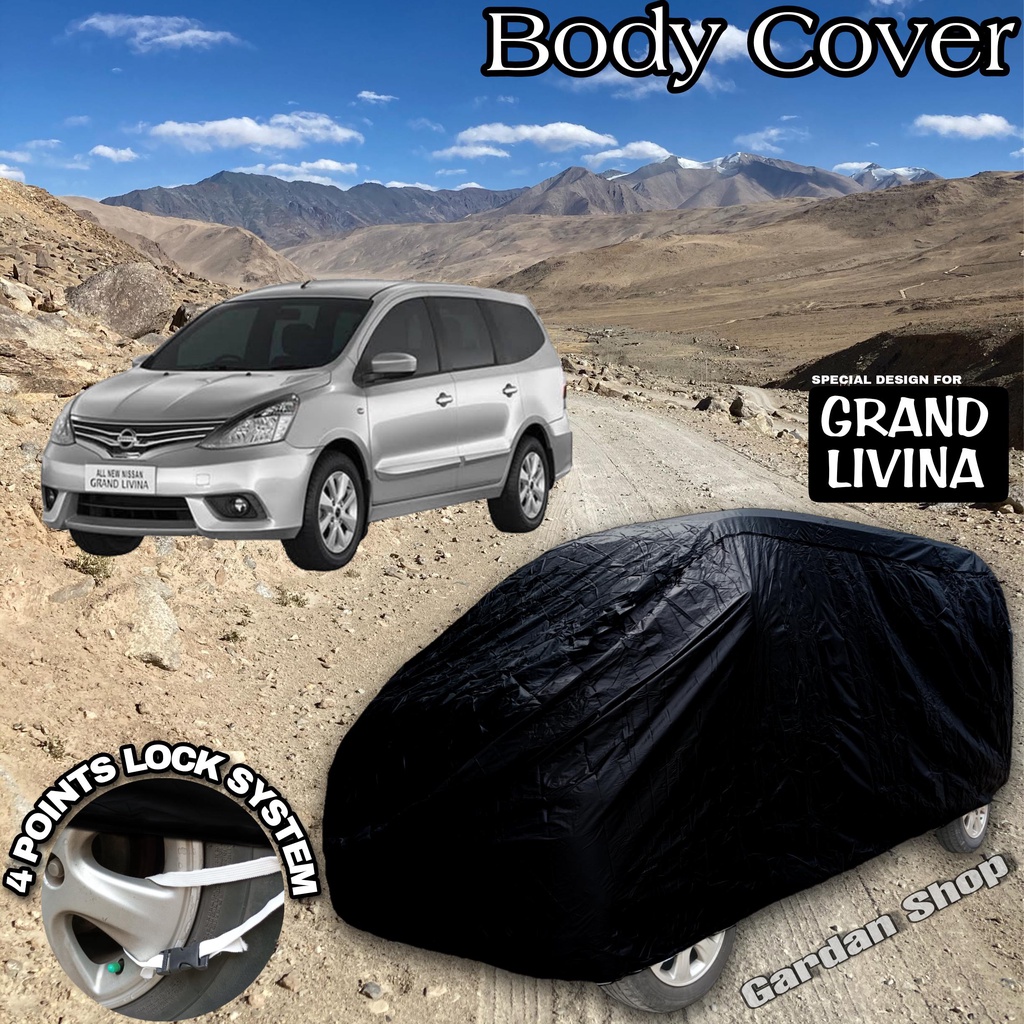 Sarung Mobil GRAND LIVINA Hitam POLOS Body Cover Grand Livina Full Black