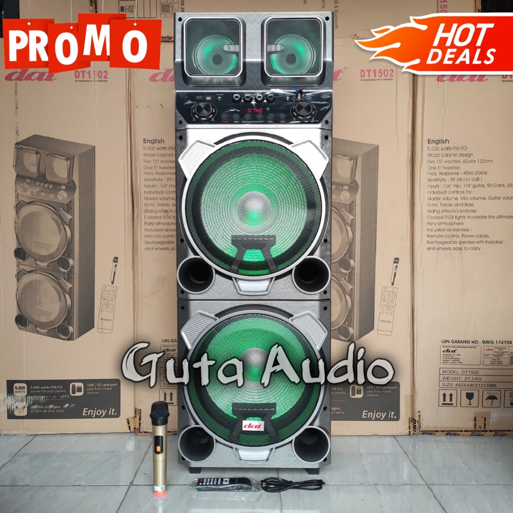 Speaker DAT 15 inch DT 1502 Bluetooth Original