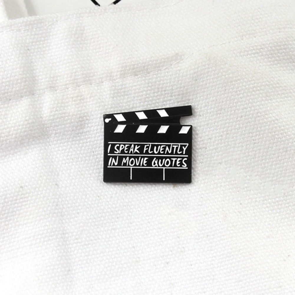 Bros Pin Enamel Desain Clapboard Film Kreatif Untuk Kerah Jaket Denim