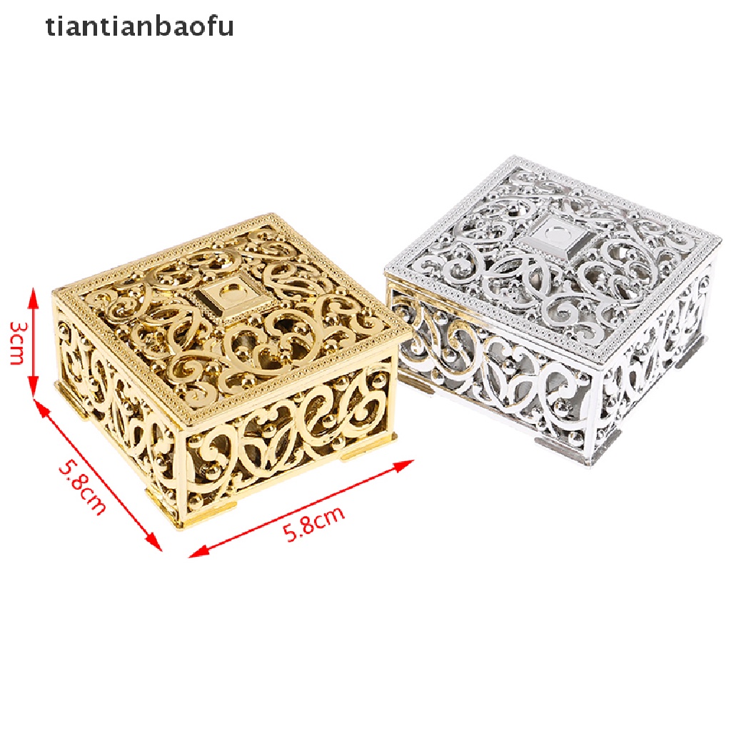 [tiantianbaofu] Plastic Treasure Trinket Box Square Candy Box Treasure Chest Wedding Favor Box Boutique