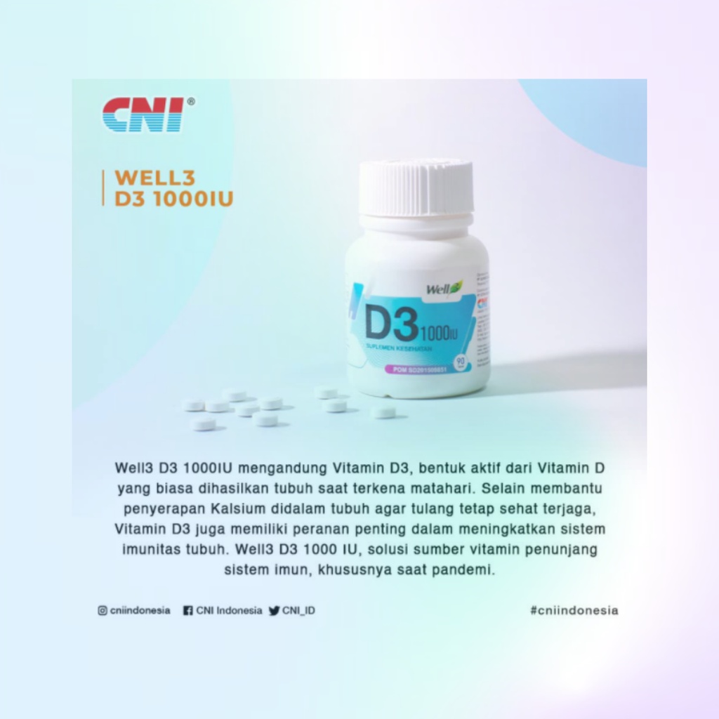 CNI WELL3 D3 1000IU Vitamin D Solusi Meningkatkan Imunitas Tubuh Anda
