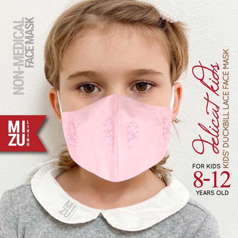 [SALE] MIZU DELICAT 8-12 KIDS Duckbill Lace Face Mask Masker Anak Kain Organza 3 Ply NON-MEDIS