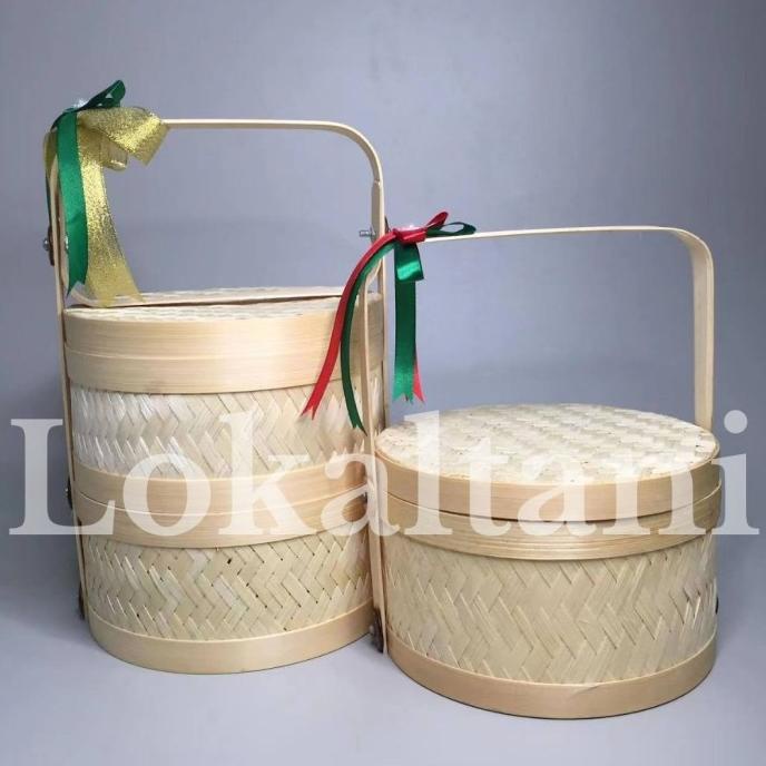 

Rantang Bambu Hias Natal-Imlek 20CM / Rantang Nasi Bulat/ Keranjang