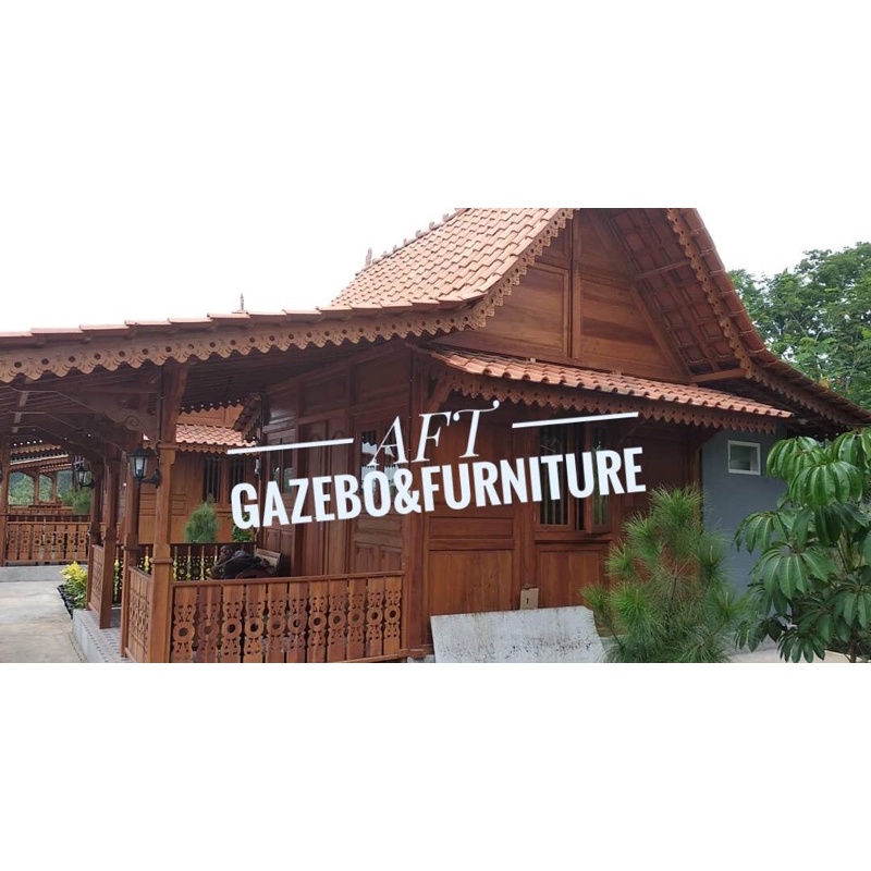 rumah kayu gazebo jawa bahan mahoni 4x6M