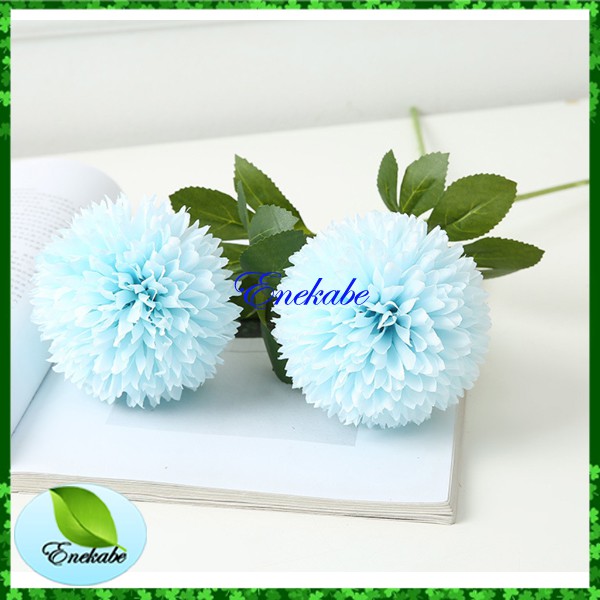 Bisa COD Bunga Krisan Bulat Dekorasi Bunga Artifisial Bunga Dan Daun Palsu Ukuran Besar-3