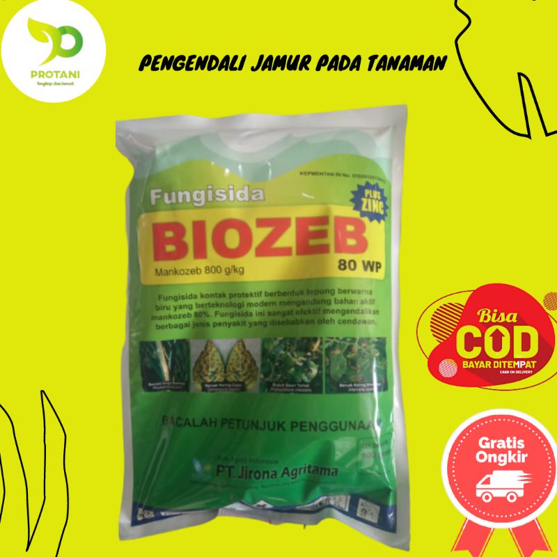 FUNGISIDA KONTAK BIOZEB 80WP 800GR / PENGENDALI JAMUR PADA TANAMAN / HAMA TANAMAN / MANCOZEB BIRU
