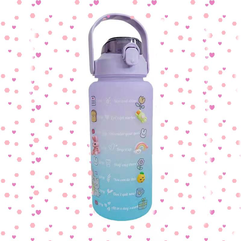[SKY Grosir] Botol Minum Pelangi 2 Liter 2L (Botol Motivasi Warna Gradasi 2000mL)-Botol 1500ml / Ungu