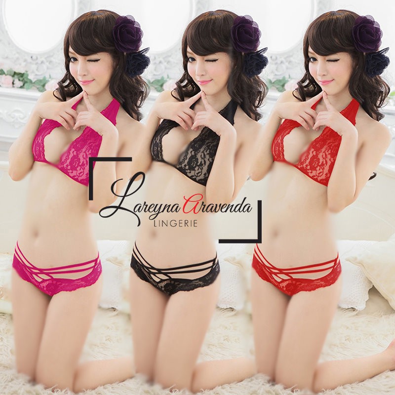 Lingerie Set Lingerie Sexy Bra & Celana Dalam Model Lace Transparant LG080(Y9J2) PRIVASI AMAN Linger
