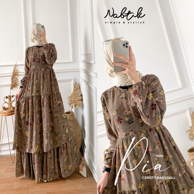 READY PIA DRESS GAMIS CERUTY MOTIF ORI NABTIK SOLO