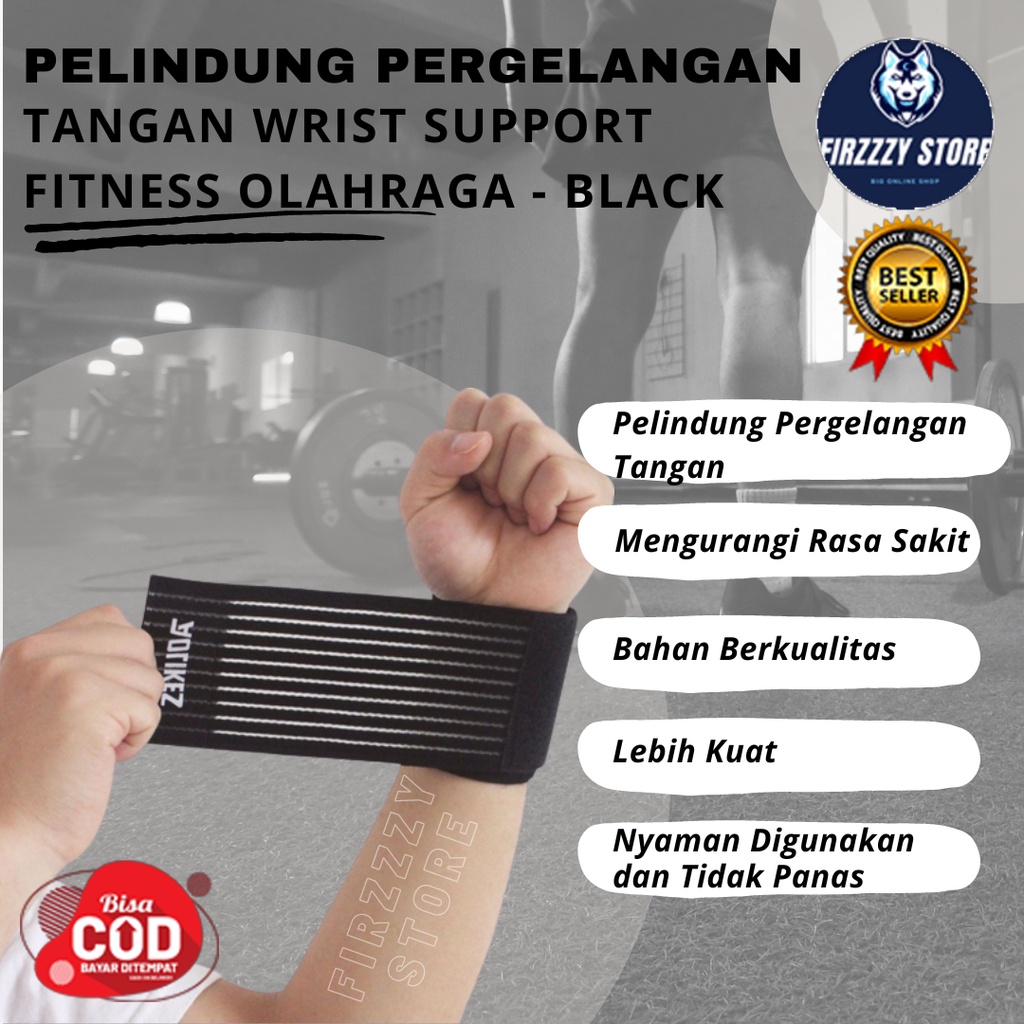 Pelindung Pergelangan Tangan Wrist Support Fitness Olahraga - Black