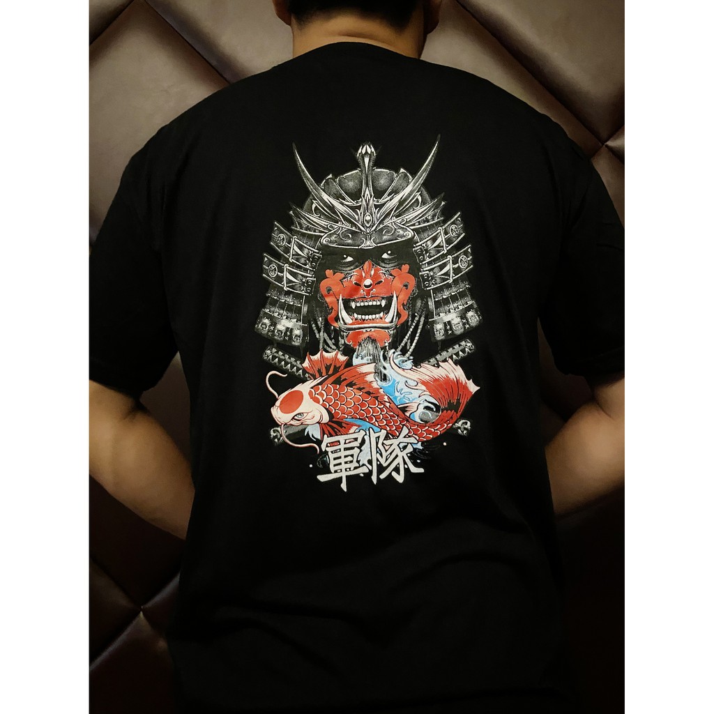 Kaos Distro Pria Lengan Pendek Motif GUNTAI KOI JEPANG - 035 | T-shirt Baju Atasan Pria Wanita Unise