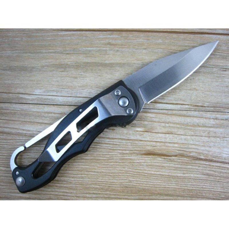 Pisau Saku Lipat Portable Knife 440C Hitam Stainless Steel
