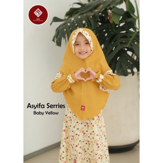 Anv || Asyifa series gamis set jilbab kids-teen