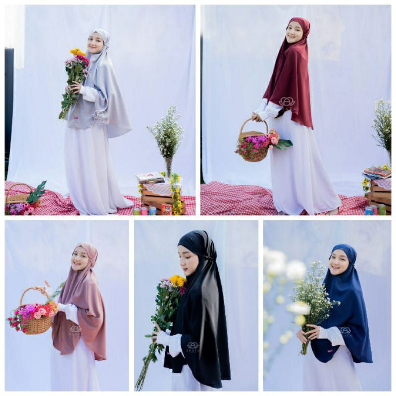 Laila khimar bergo syari Tali Karet Size L by ARAFAHIJAB | BERGO TALI SYARI Hijab Instan Premium