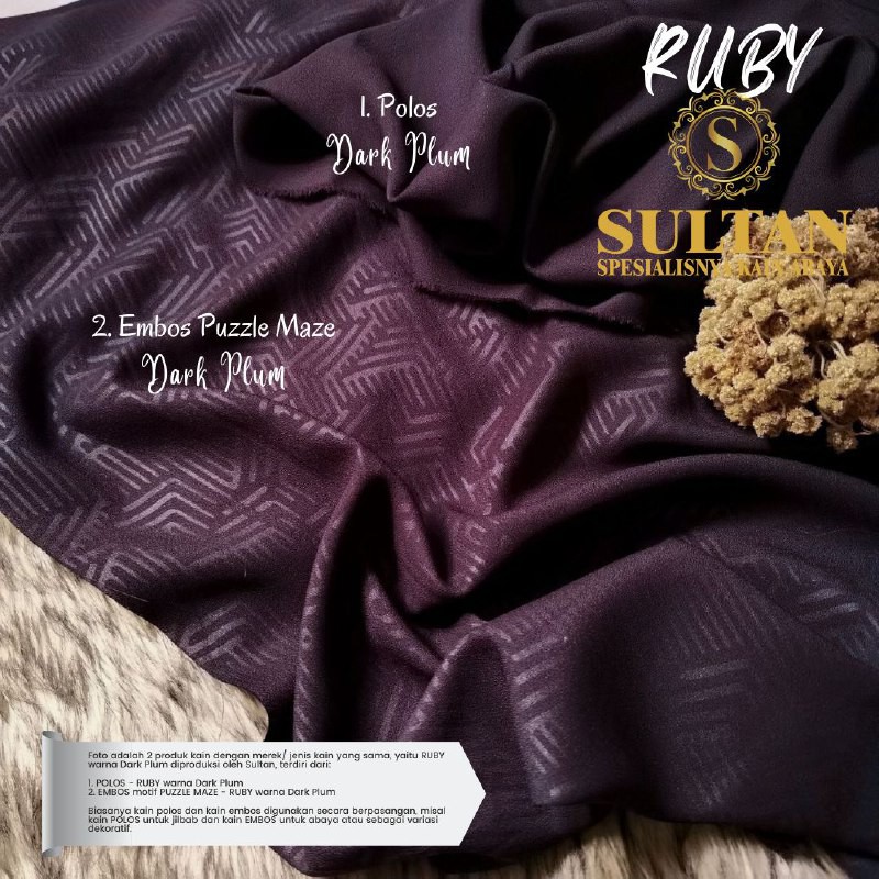 50CM EMBOS PUZZLE MAZE RUBY WOLLYCREPE DARK PLUM KAIN SULTAN