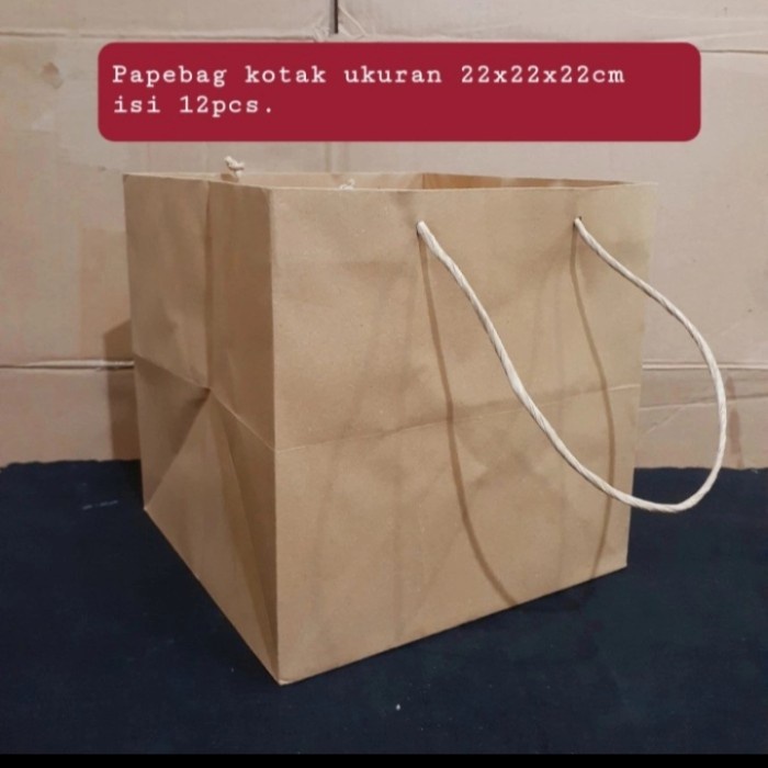 

✨ BISA COD ✨ Paper bag kado | Paper bag coklat | paper bag kotak ukuran 22x22cm