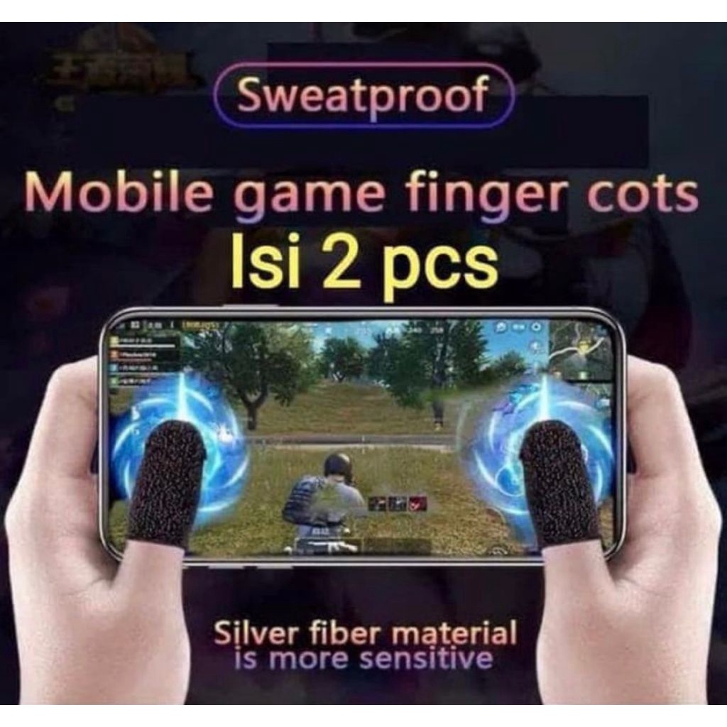 SARUNG TANGAN JEMPOL GAMERS PUBG / FREE FIRE / MOBILE LEGENDS LICIN ELASTIS TIDAK KAKU ISI 2 PCS