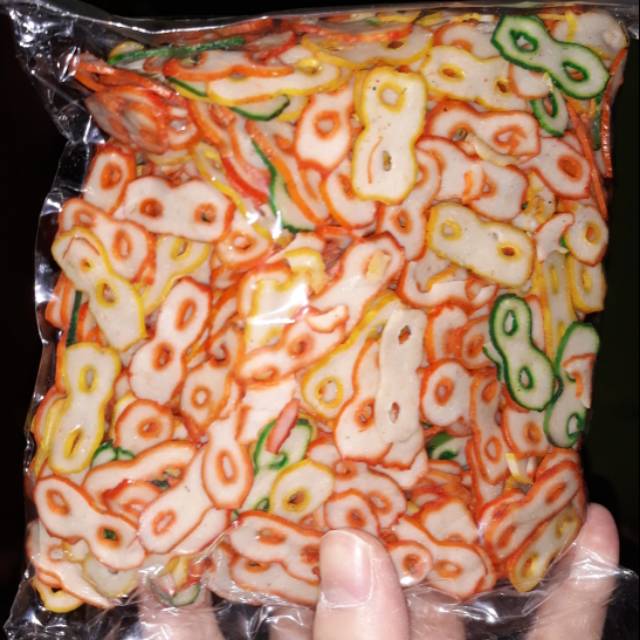 250g Kerupuk Bawang Bentuk Angka Hokki 8 (Delapan) 250 g Krupuk