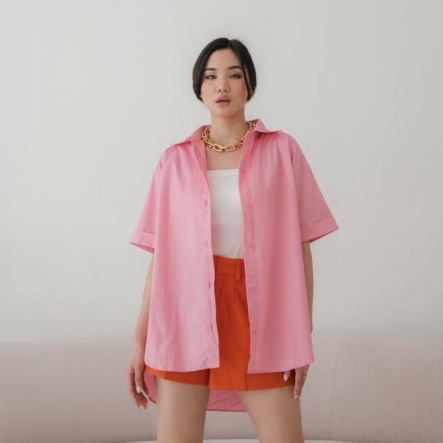 [TAVIA] ELLA BLOUSE / KEMEJA WANITA OVERSIZED / ATASAN / TOP