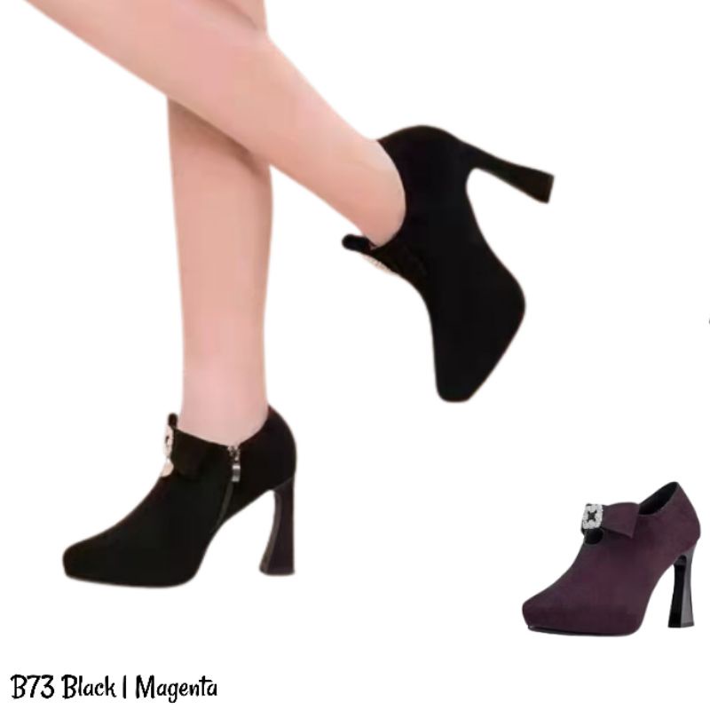 Diskon (ATM) Heels Boots B72 B73 Hak Tinggi 10 cm Import Wanita Ala Korea Terkini Termuurah 2026