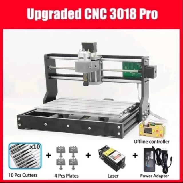 CNC 3018 PRO dan laser 2500mw dan offline controller dan spindel lengkap promo