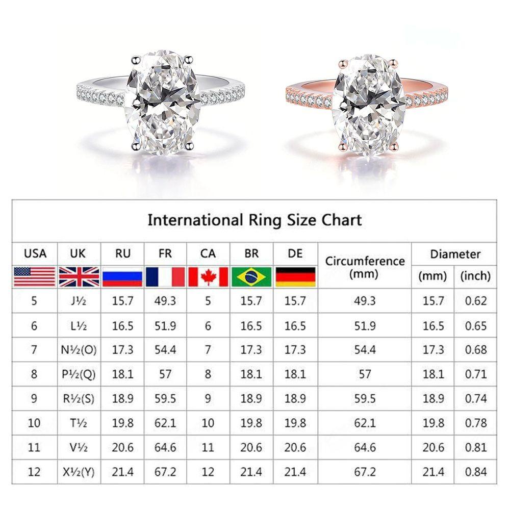 Lily Diamond Rings Mewah Perak Emas Oval Besar Solitaire Rings Wedding Bridal Rings