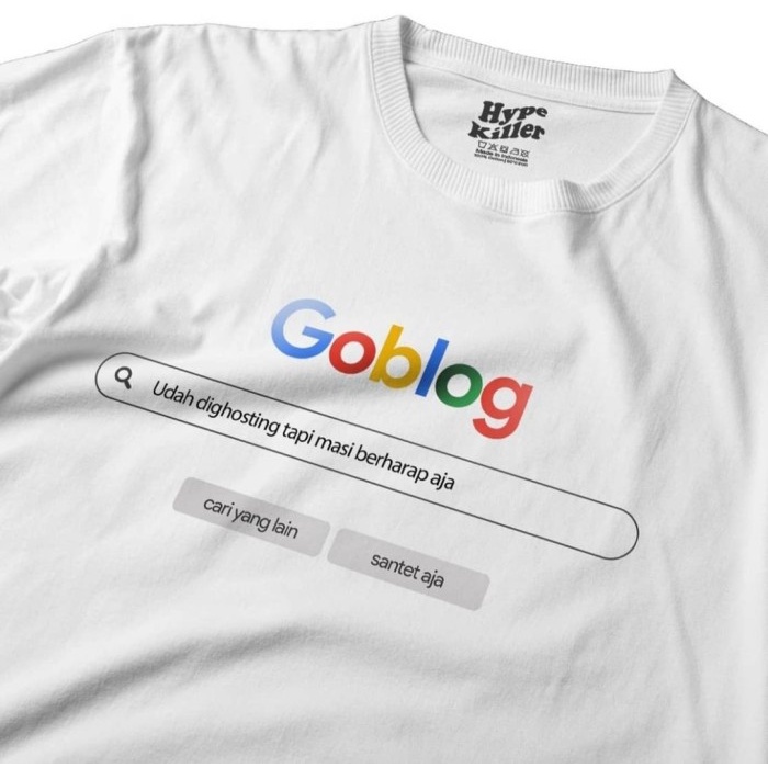 Kaos Baju Oblong Combed 30S Distro GOBLOG GOOGLE