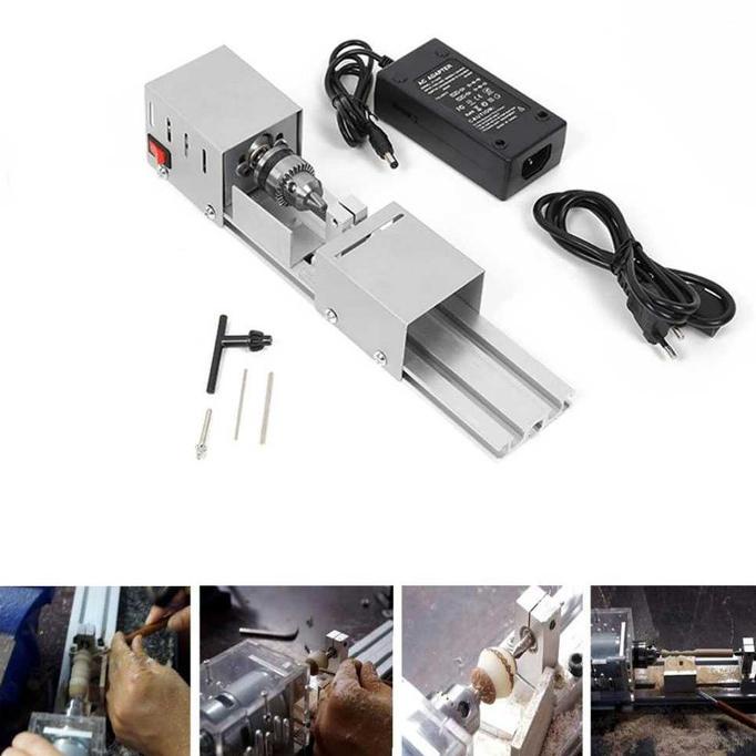 Mesin Bubut Mini Wood Metal Working DIY Tool 96W - HXL-2019-7
