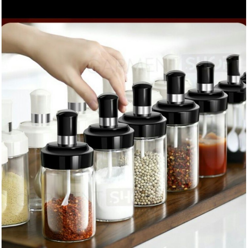 Botol Tempat Bumbu Garam,Kuas Minyak Saos Toples Kaca