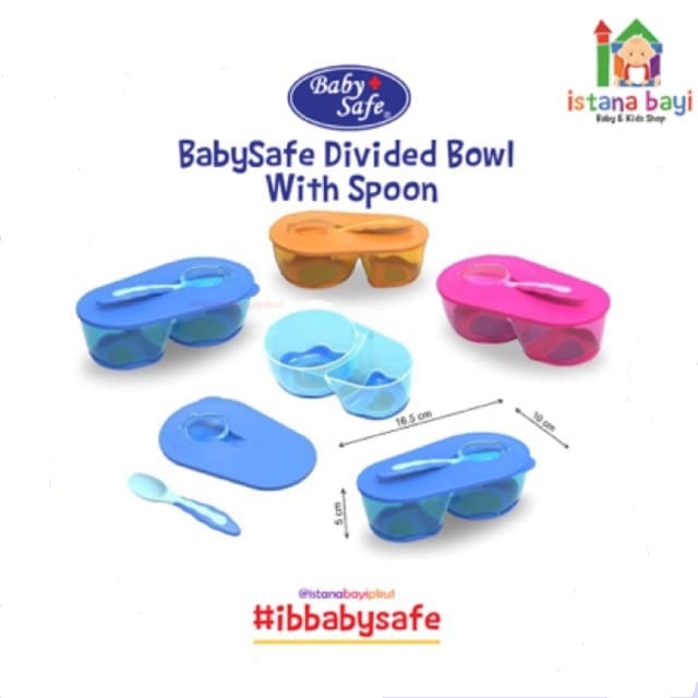 Baby safe Divided Bowl with Spoon - Mangkok makan anak AP010