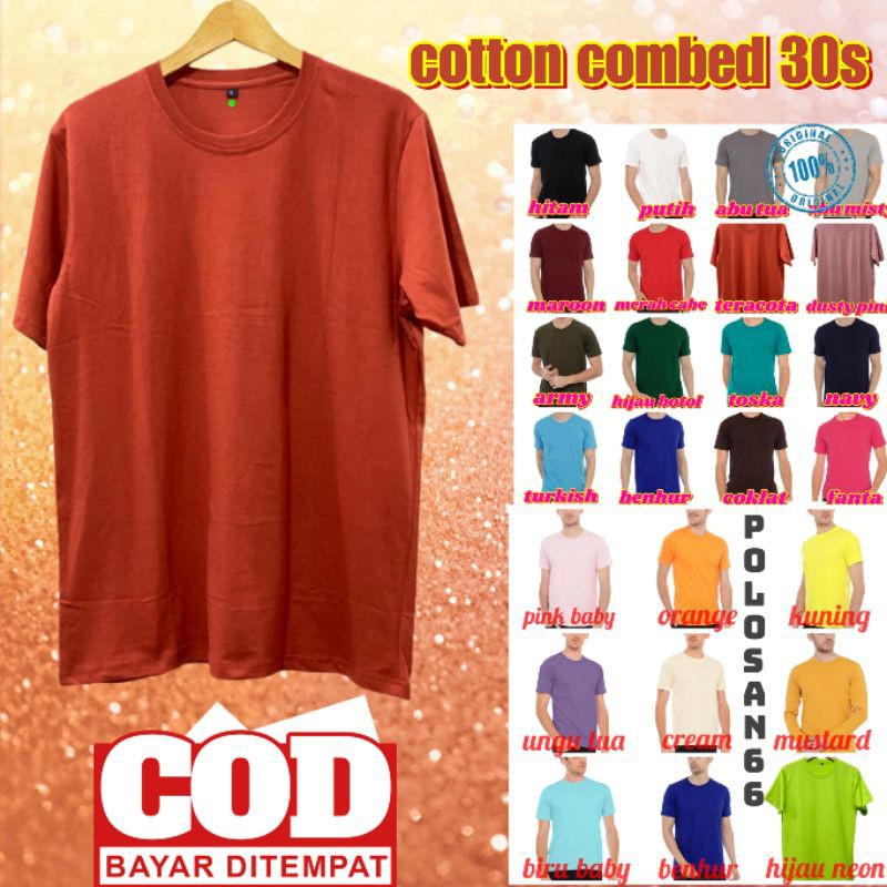 KAOS POLOS COTTON COMBED 30S | KAOS POLOS LENGAN PENDEK | COTTON COMBED 30S | KAOS POLOS PRIA