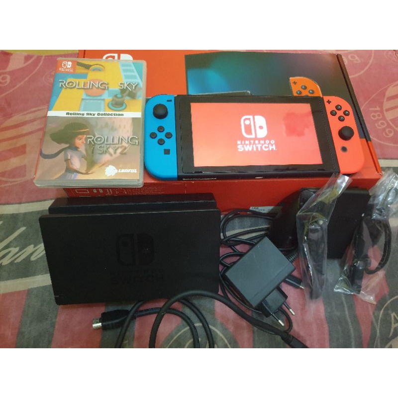 Jual Nintedo Switch V2 Original Bekas Like New Fullset | Shopee Indonesia