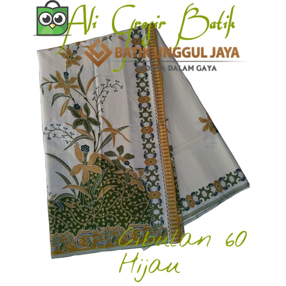 Kain Batik Pekalongan Primisima Halus Cibulan 60 Hijau Unggul Jaya