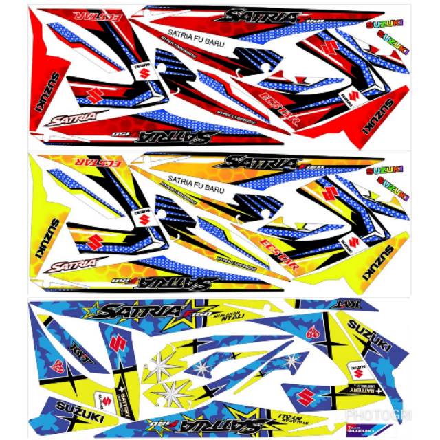 Striping Satria Fu / F 150 New Facelift 2013 2014 2015 Variasi Sticker Stiker Skotlet Motor Lis List