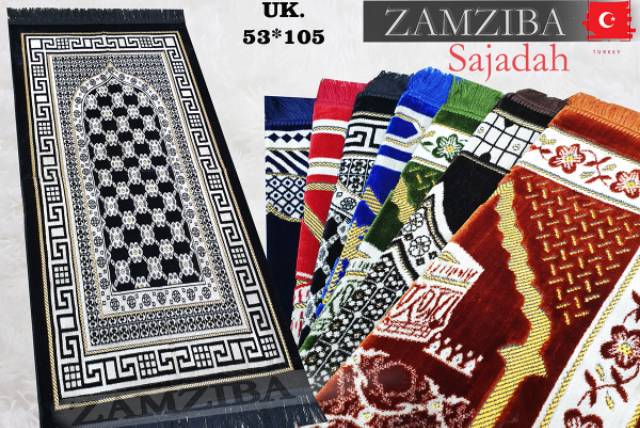 ZAMZIBA Sajadah Turki PREMIUM MIDI Turki Turkiye Turkey Bahan Tebal /pcs Oleh Oleh Haji dan Umroh