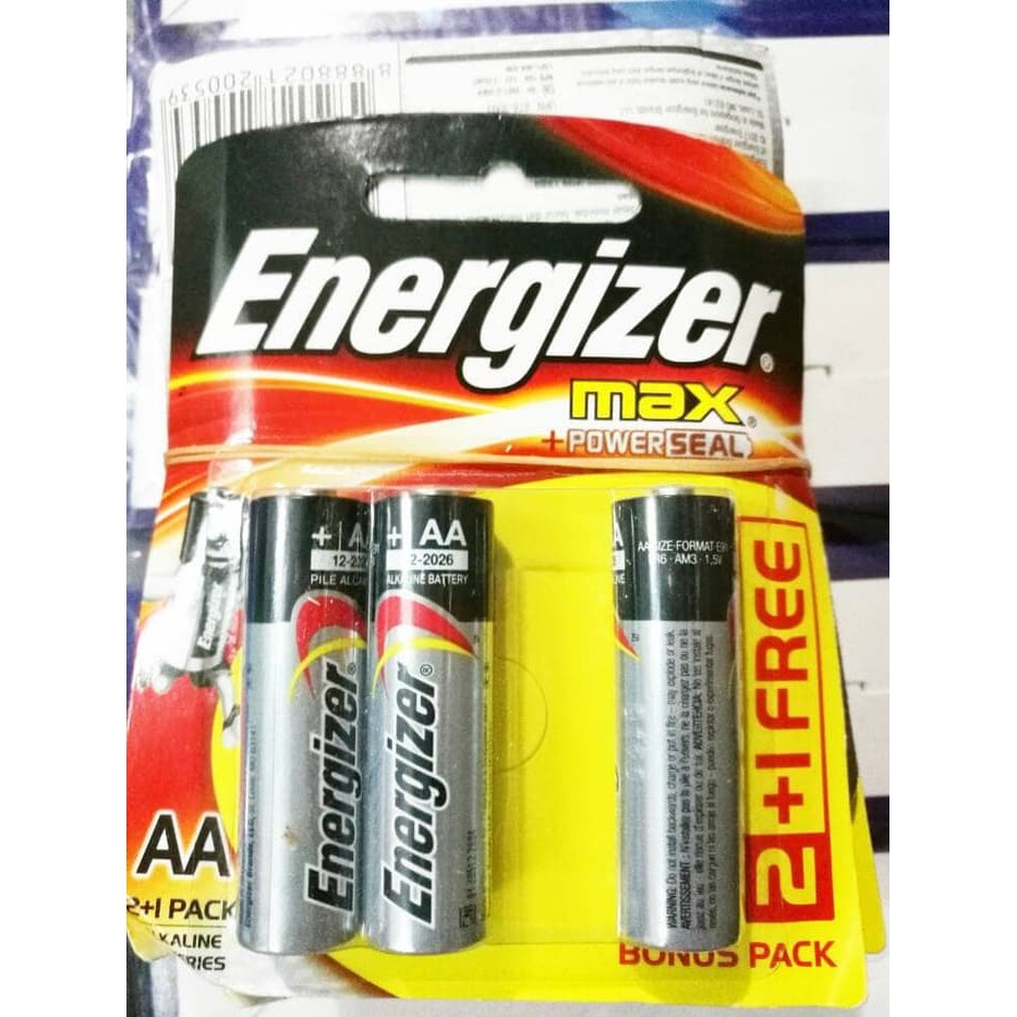 Baterai / Battery Alkaline Energizer AA Pack isi 3