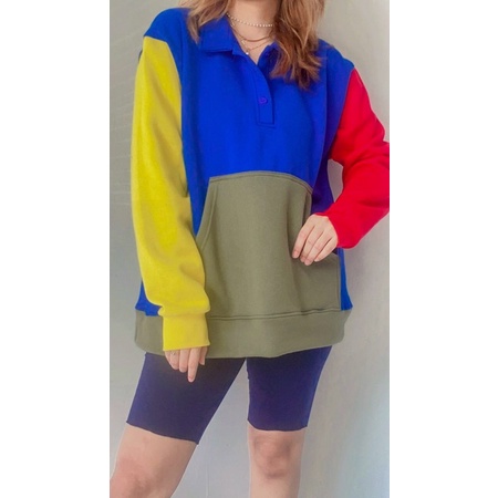 POLO SWEATER COLORBLOCK / OVERSIZE SWEATER by Milposhka