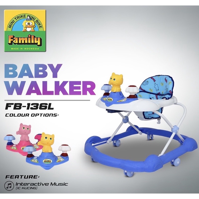 Makassar - Baby Walker Family FB - 136 L Blue &amp; Pink