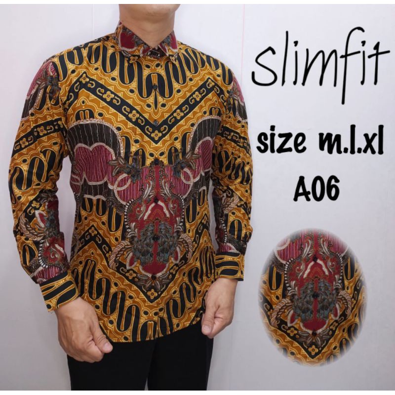 kemeja batik slim panjang