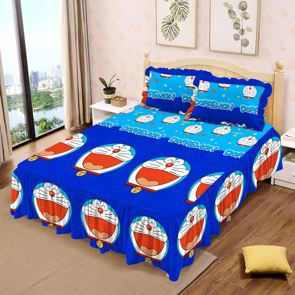 WW Sprei Lady Rose RUMBAI DORAEMON 180x200 King Size 180 anak remaja