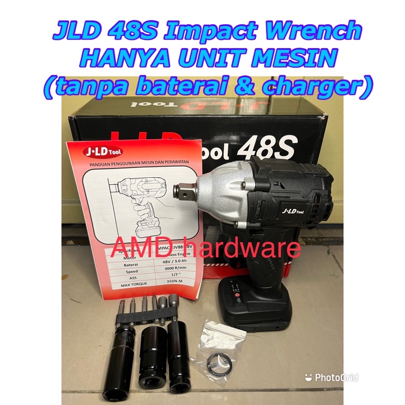 JLD 48S (UNIT ONLY) MESIN IMPACT WRENCH CORDLESS 330Nm BRUSHLESS Original Bor Buka Baut Mobil (tanpa