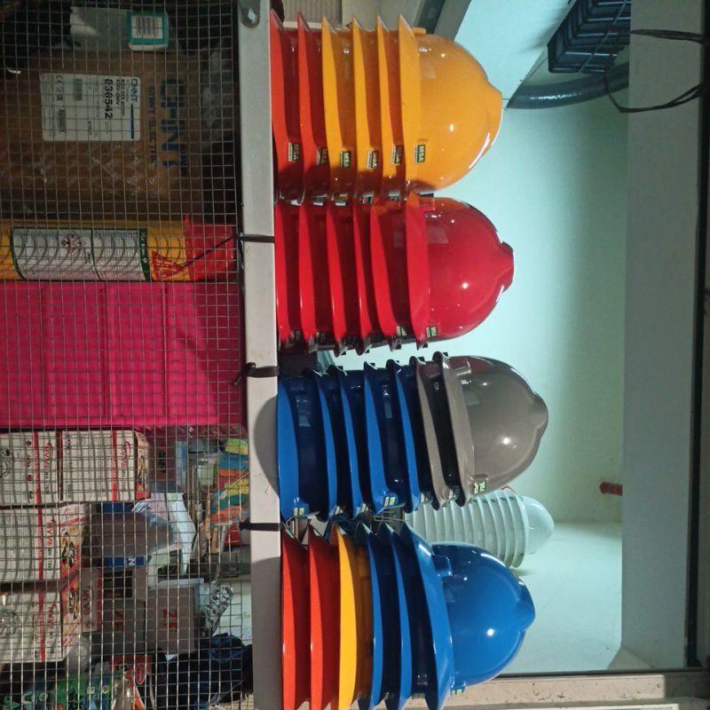 Helm proyek Full Brim MSA lokal / Safety Helmet Full Brim putih, merah, kuning, biru, hijau + fastrack ( putar )