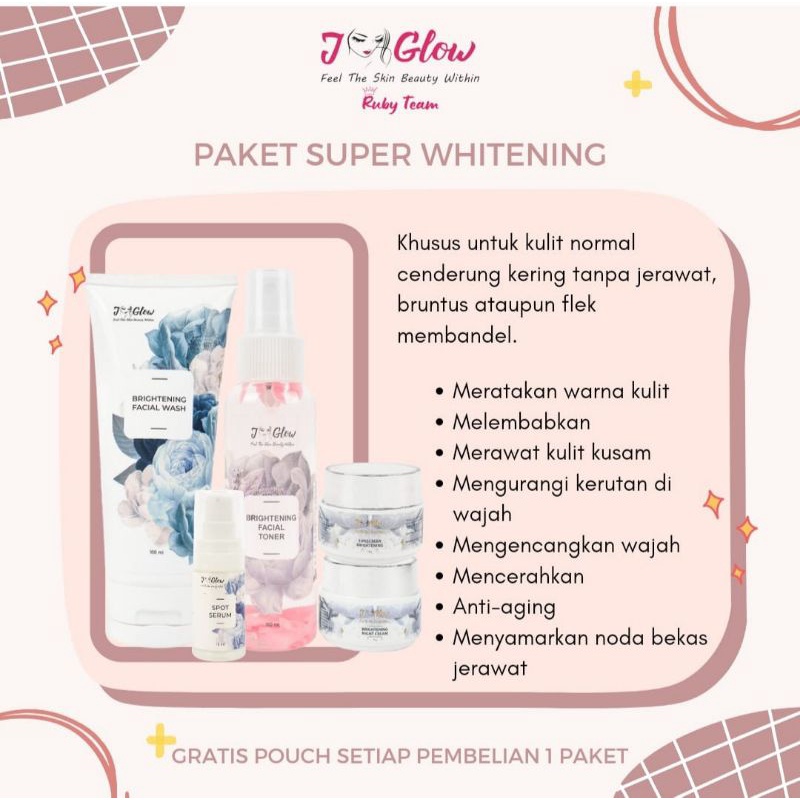 Jglow Skincare Paket Super Whitening Skin Cream glowing(KEMASAN BARU PAKET RADIANCE)