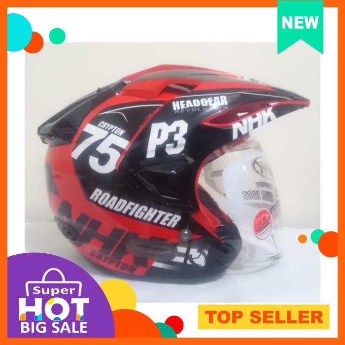 Helm Nhk Predator Crypton 75 Red Black