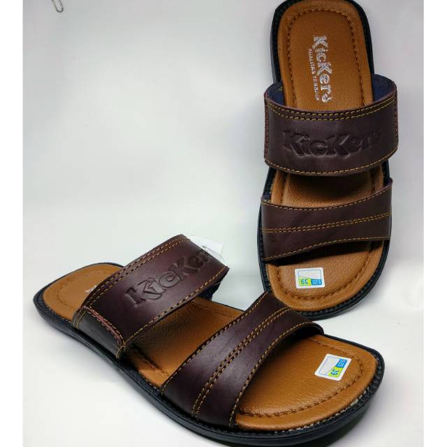  Sandal  Kulit Kickers  Ban dua sandal  pria  casual Shopee  