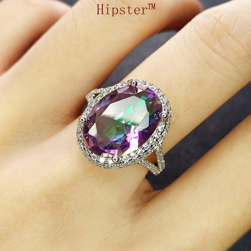 Classic Fashion Hot Sale Diamond Pink Crystal Ring