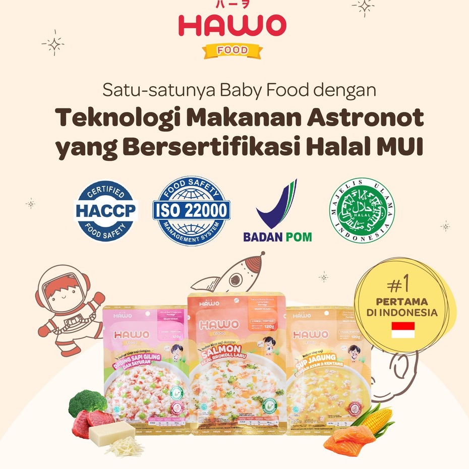 HAWO Food Bubur Siap Saji ( 12 Bulan Keatas) 120gr